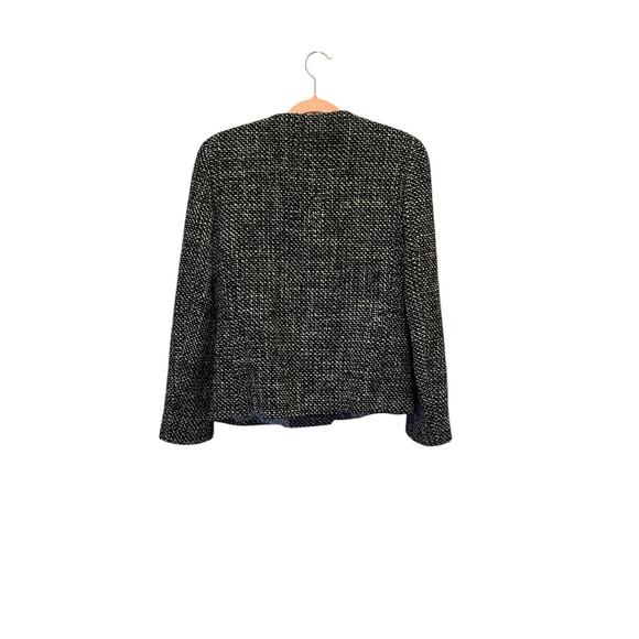 Vintage Max Mara Black Tweed Classic Blazer Jacket Size 8 - Picture 4 of 14